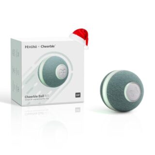 Interactive Cat Toy with Rotating Ball, Lights, Bell - USB Rechargeable