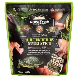 Ultra Fresh - Turtle Nutri Stick, Wild Sword Prawn, Calcium Vitamin D Enriched Aquatic Turtle Food with Probiotics for Picky Turtles 35.27oz