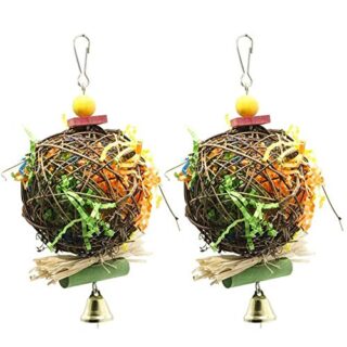 2 Pack Bird Chewing Toys Foraging Shredder Toy Parrot Cage