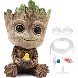 Aquarium Groot Air Bubbler Decorations, Air Bubbler Resin Brown Decorations for Fish Tank