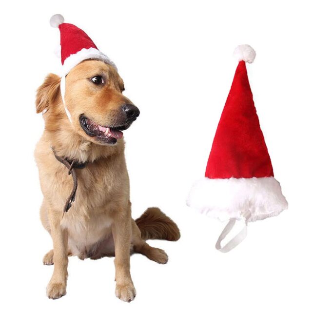 Adjustable 3D Christmas Santa Hat for Dogs Cats
