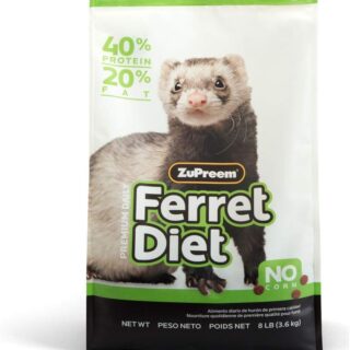 ZuPreem Premium Daily Ferret Food, 8 lb - Made in USA, Complete Nutrition Diet, Highly Digestible, No Corn
