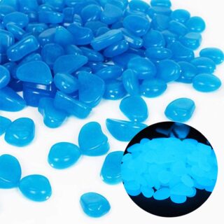 Fish Tank Rocks Glow Blue/Glow in The Dark Pebbles