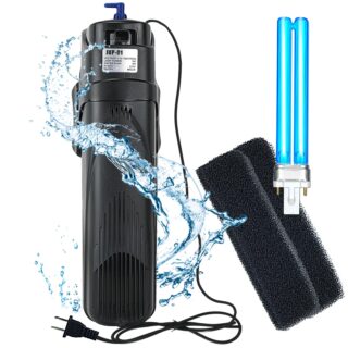 Aquarium Filter Sun JUP-01 for 40-80 Gallon Tank Clear, U-V Fish Tank Green Clean Machine Submersible