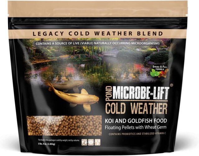 MICROBE-LIFT MLLWG Cold Weather Floating Fish Food Pellets with Wheat Germ for Ponds, Water Gardens, and Fountains