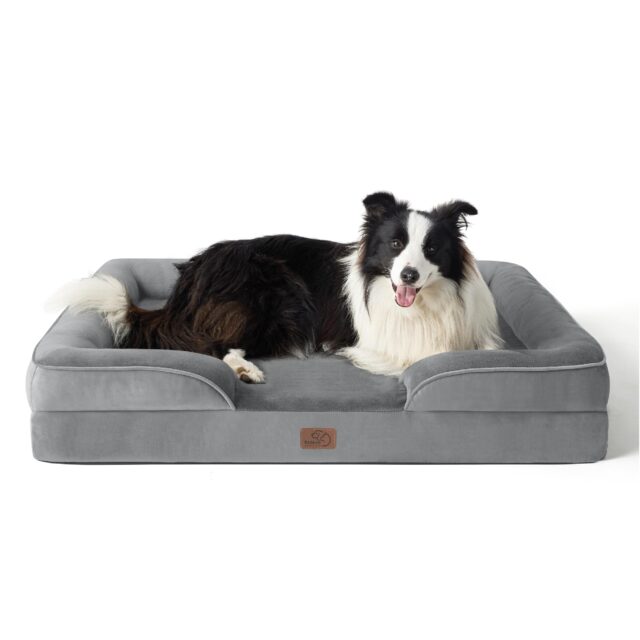 Orthopedic Pet Bed - Large Washable Dog Sofa With Supportive Foam, Removable Cover