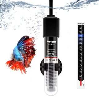Aquarium Fish Tank Heater: 25W Small Submeisible Water Heater with Preset Temperature for Betta | Turtle