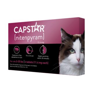 Capstar (nitenpyram) for Cats, Fast-Acting Oral Flea Treatment for Cats 2-25 lbs, Vet-Recommended Flea Medication Tablets