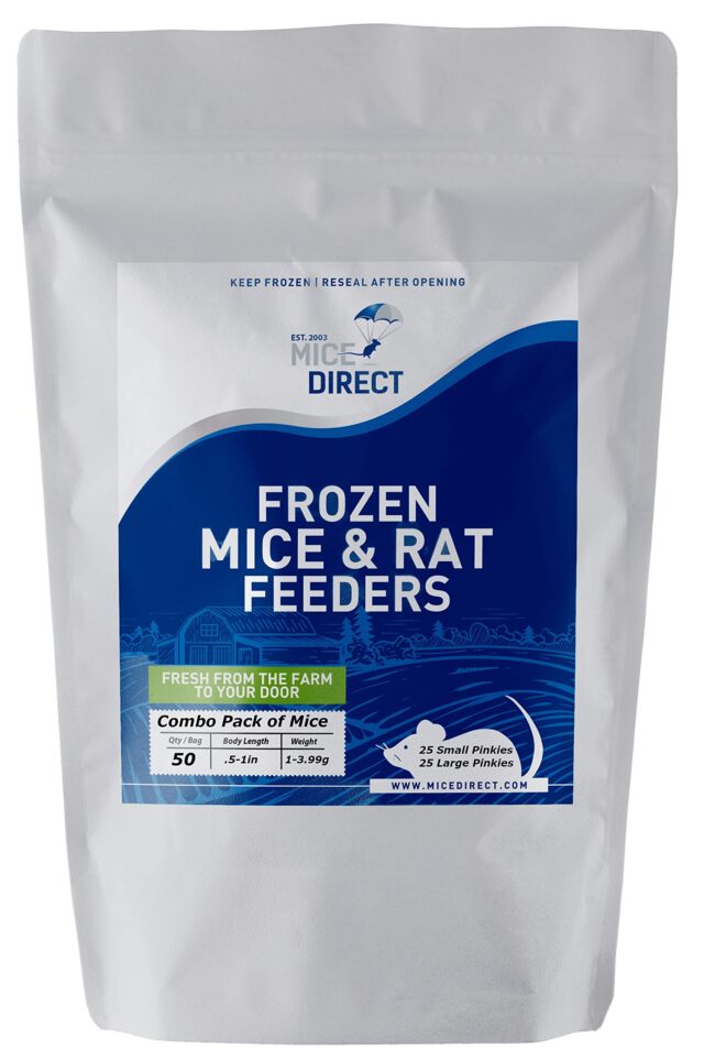 MiceDirect Frozen Mice Combo Pack of Small Pinkies Pinkies Feeder Mice - Food for Corn Snakes, Ball Pythons, Lizards 40 Ounce (50 Count)