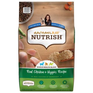 Rachael Ray Nutrish Premium Natural Dry Dog Food, Real Chicken Veggies Recipe, 28 Pounds (Packaging May Vary)
