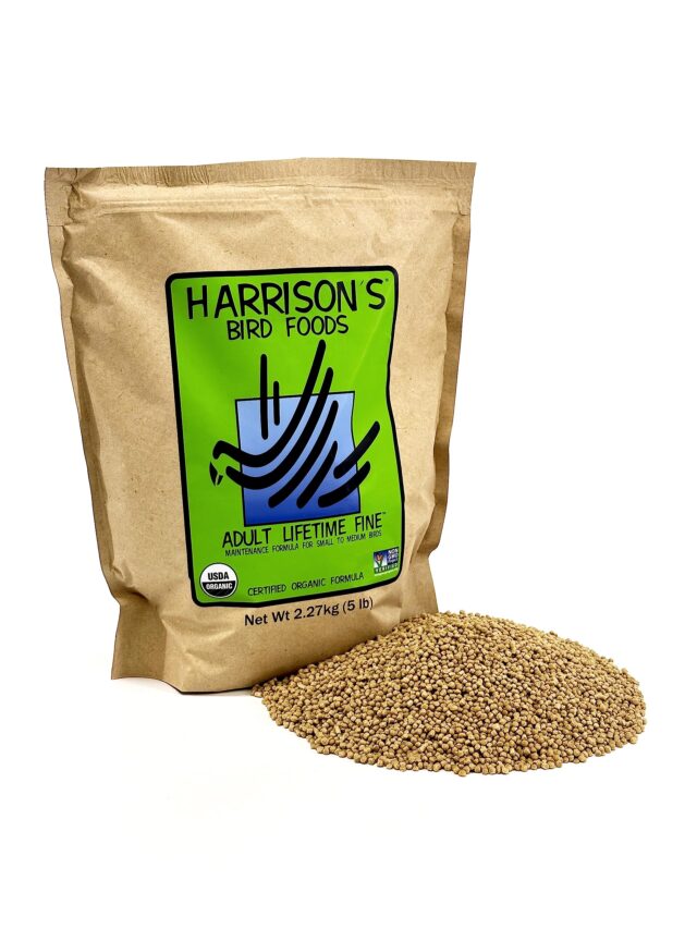 Harrison's Bird Foods Adult Lifetime Fine 5lb Certified Organic NonGMO Pet Bird Formula