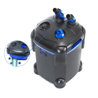 AMOSIJOY 172GPH Canister Filter, Ultra-Quiet External Aquarium Filter with Free Media