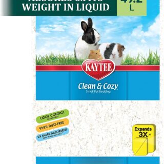 Kaytee Clean & Cozy White Bedding Pet For Guinea Pigs, Rabbits, Hamsters, Gerbils, and Chinchillas, 49.2 Liters  Small Animal Bedding