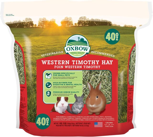 Oxbow Animal Health Western Timothy Hay- Veterinarian Recommended- Hay for Rabbits, Chinchillas, Guinea Pigs & Other Small Pets