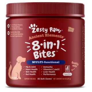 Ancient Elements 8-in-1 Bites for Dogs - Joint, Skin, Gut, Immune, Heart, Antioxidant, Performance; Liver Support