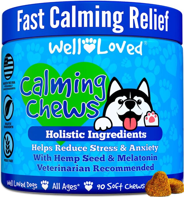 Calming Chews for Dogs - Dog Calming Treats, Vet Developed, Dog Anxiety Relief, Separation, Fireworks, Travel, Stress Support