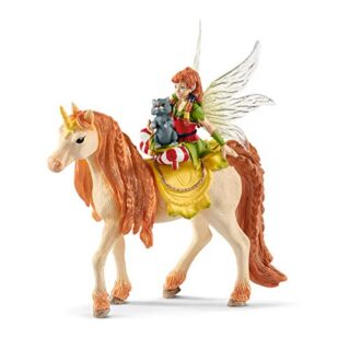 Schleich Bayala Fairy Marween Doll with Glitter Unicorn Figurine 3pc. Playset - Featuring Magical Marween and Unicorn Figure for Fun and Imaginative Play for Boys and Girls, Gift for Kids Ages 5+