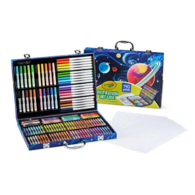Crayola Inspiration Art Case Coloring Set - Space (140ct), Art Kit For Kids, Toys for Girls & Boys, Art Supplies Set, Drawing Gift for Kids, 5+