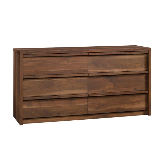 Sauder Harvey Park 6 Drawer Dresser for Bedroom Wooden Dressers & Chest of Drawers, in Grand Walnut
