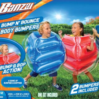 BANZAI: Bump N' Bounce Body Bumpers, A Game of Bumping & Bopping, 2 Bumpers Included in Red & Blue, Fun & Safe Cushion Inflatable Surface, For Ages 4 and up